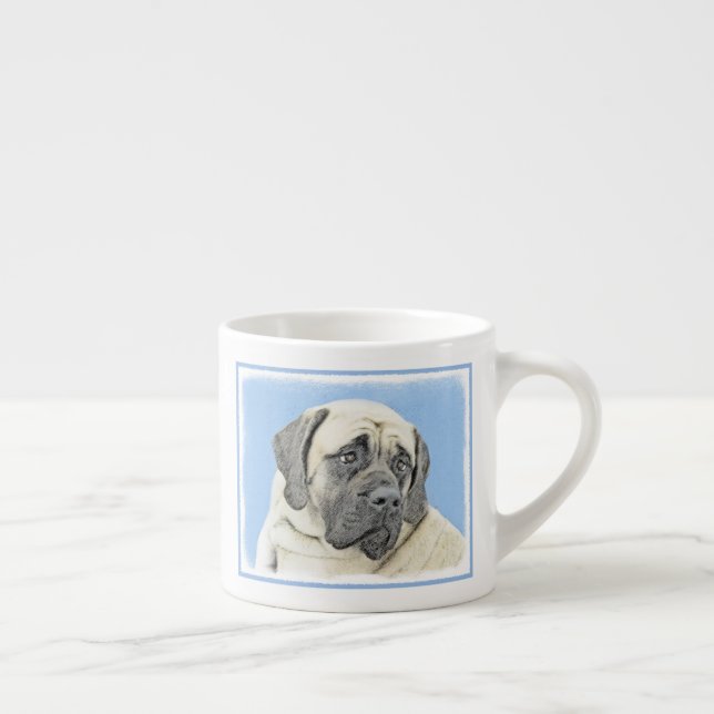 English Mastiff (Fawn) Malerei - Original Dog Art Espressotasse (Rechts)