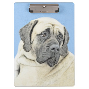 English Mastiff (Fawn) Malerei - Original Dog Art Klemmbrett