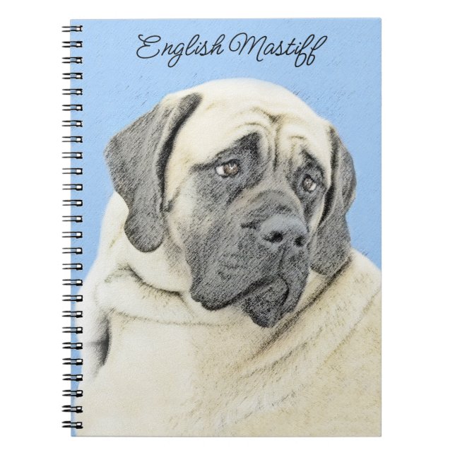 English Mastiff (Fawn) Malerei - Original Dog Art Notizblock (Vorderseite)