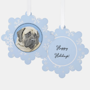 English Mastiff (Fawn) Malerei - Original Dog Art Ornament Karte