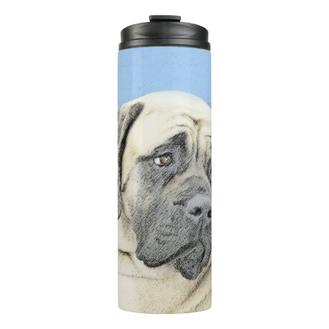 English Mastiff (Fawn) Malerei - Original Dog Art Thermosbecher (Vorderseite)