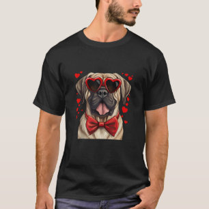 English Mastiff Hund Herz Sonnenbrille Bow Krawatt T-Shirt