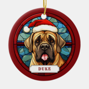 English Mastiff Keramik Circle Ornament