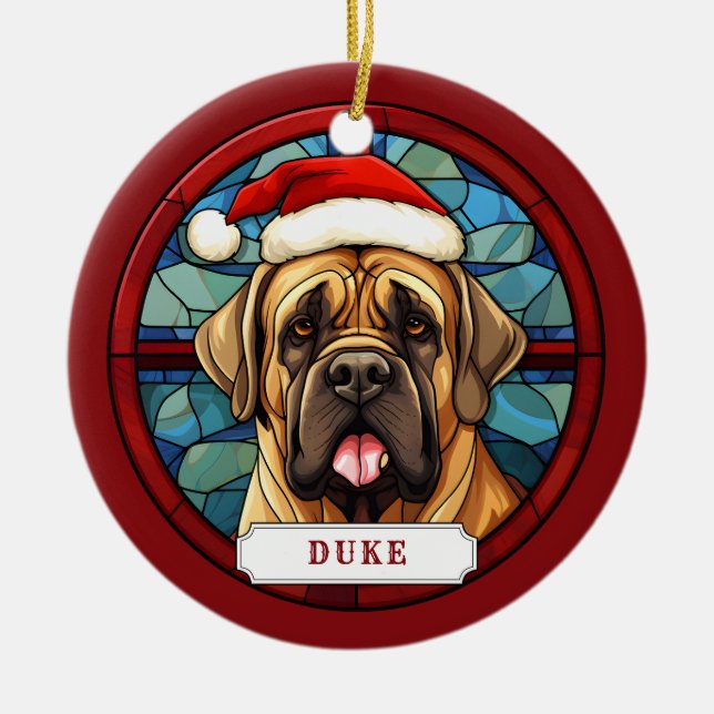 English Mastiff Keramik Circle Ornament (Vorne)