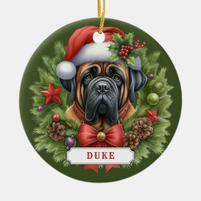 English Mastiff Keramik Circle Ornament (Vorne)