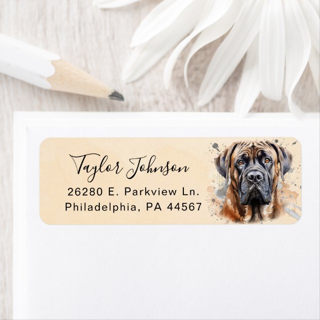 English Mastiff Return Address Label (Insitu)