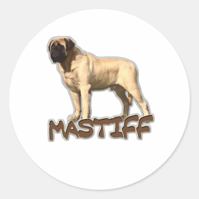 English Mastiff Runder Aufkleber (Vorderseite)