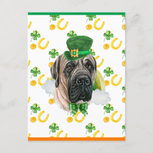 English Mastiff Shamrock St. Patricks Day Feiertagspostkarte