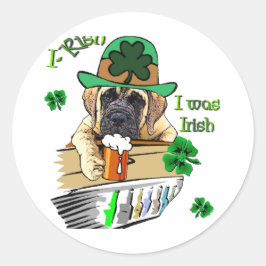 English Mastiff St Patricks Runder Aufkleber