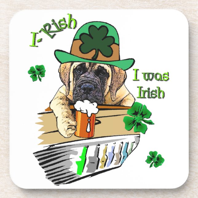 English Mastiff St Patricks Untersetzer (Vorderseite)
