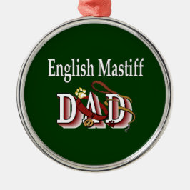 English Mastiff Vater Silbernes Ornament