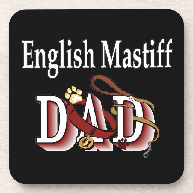 English Mastiff Vater Untersetzer (Vorderseite)