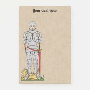 English Medieval Knight Circa 1430 Post-it Klebezettel