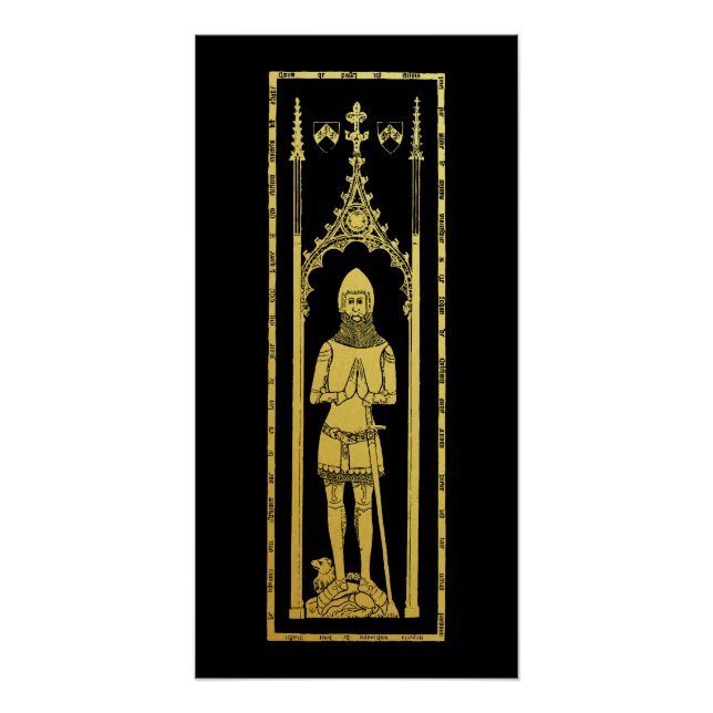 English Medieval Portrait 1355 John, Lord Cobham Poster (Vorderseite)