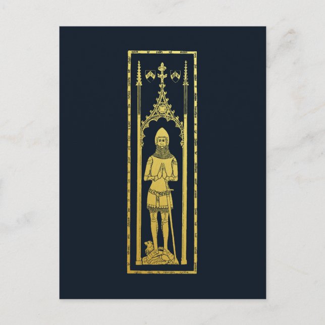English Medieval Portrait 1355 John, Lord Cobham Postkarte (Vorderseite)