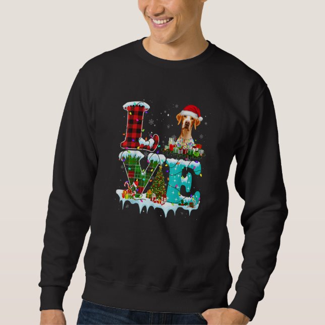 English Pointer Christmas Tree Light Pajama Dog Xm Sweatshirt (Vorderseite)
