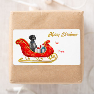 English Pointer Dog Christmas Sleigh Geschenk Tag