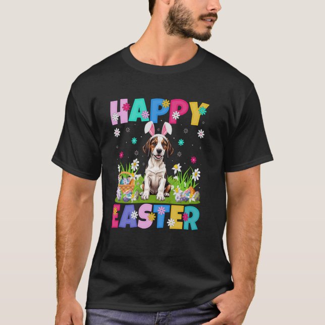 English Pointer Dog Happy Ostereier Hunt Bunny Est T-Shirt (Vorderseite)