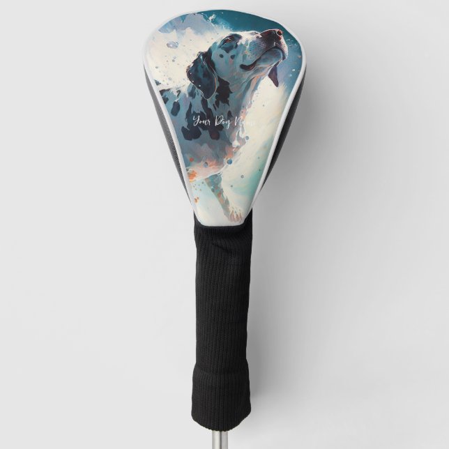 English Pointer dog swimming in water 003 Golf Headcover (Vorderseite)