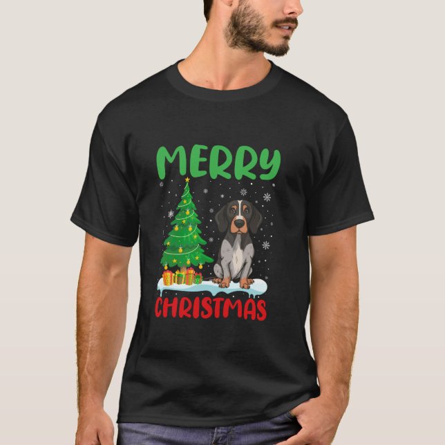 English Pointer Dog Tree Xmas Sweater Ugly Christm T-Shirt (Vorderseite)