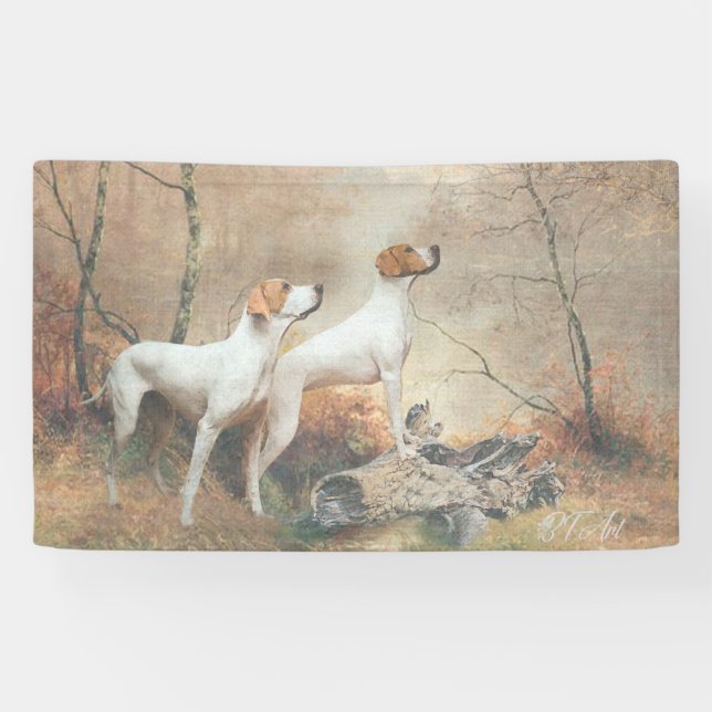 English Pointer jagt die Fasans Banner (Horizontal)