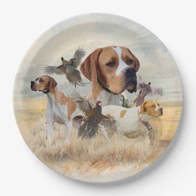 English Pointer  Pappteller (Vorderseite)