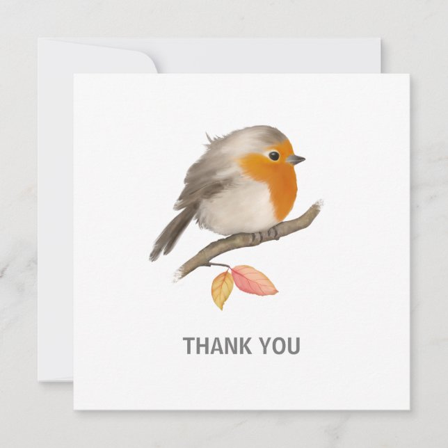 English Robin Bird Dankeskarte (Vorderseite)