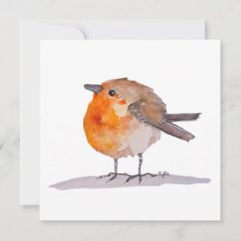 English Robin Watercolor Feiertagskarte