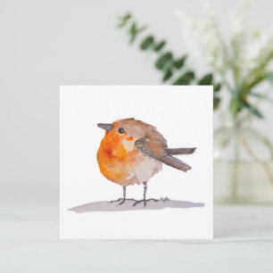 English Robin Watercolor Feiertagskarte