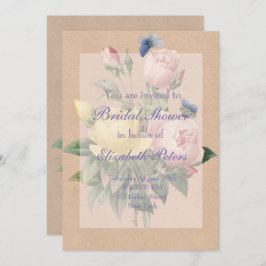 English Rose Garden Wedding Brautparty Einladung