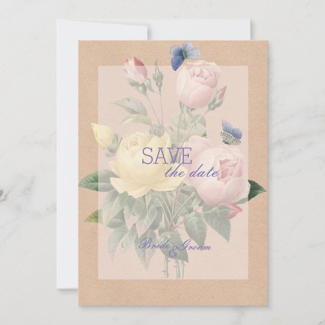 English Rose Garden Wedding Save the Date (Vorderseite)