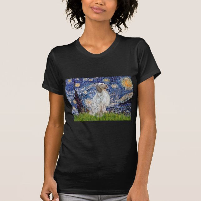 English Setter 1 - Starry Night T-Shirt (Vorderseite)