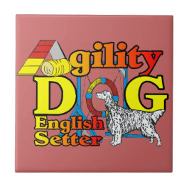 English Setter Agility Fliese