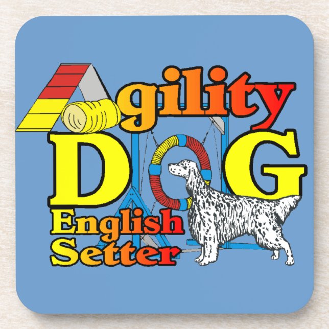 English Setter Agility Getränkeuntersetzer (Vorderseite)