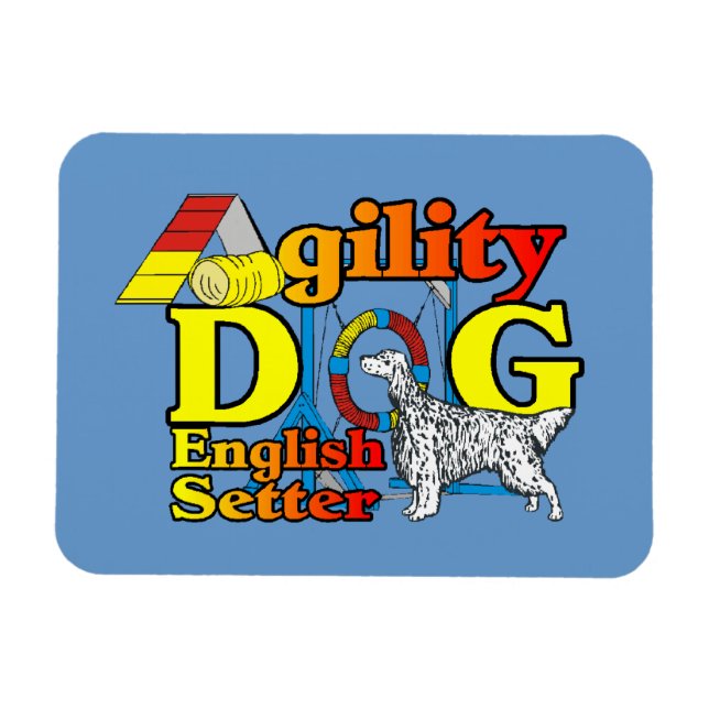 English Setter Agility Magnet (Horizontal)