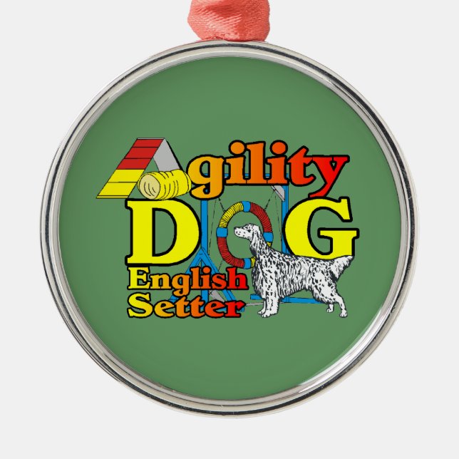 English Setter Agility Ornament Aus Metall (Vorne)