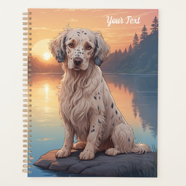 English Setter am See Planer (Vorderseite)