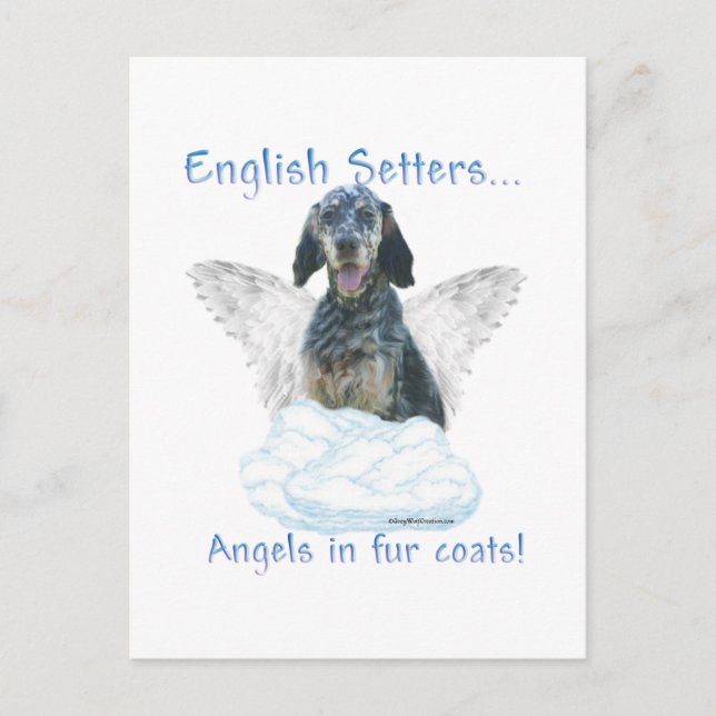 English Setter Angel Postkarte (Vorderseite)