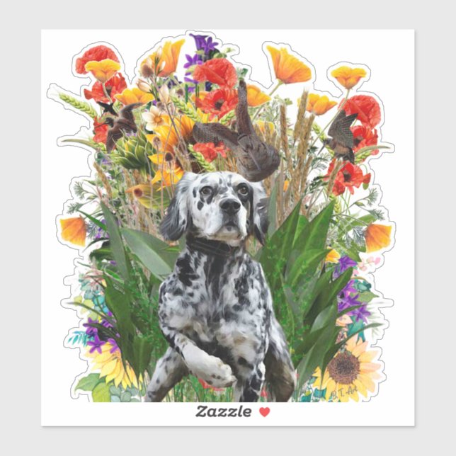 English Setter Aufkleber (Blatt)