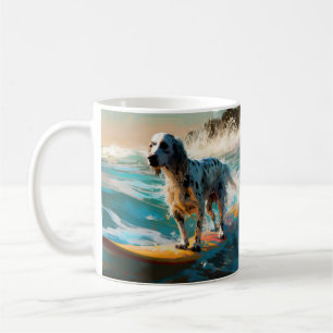 English Setter Beach Surfgrafik Kaffeetasse