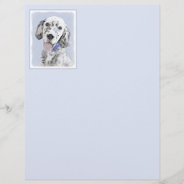 English Setter Blue Belton Malerei Hund Art (Vorderseite)