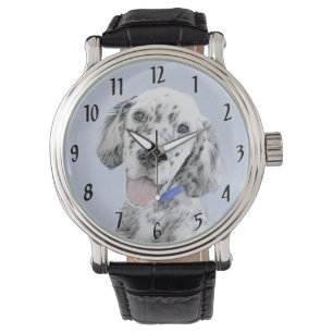 English Setter Blue Belton Malerei Hund Art Armbanduhr