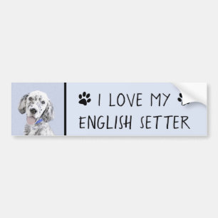 English Setter Blue Belton Malerei Hund Art Autoaufkleber