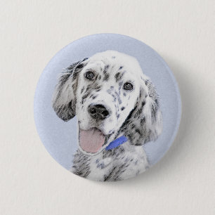 English Setter Blue Belton Malerei Hund Art Button