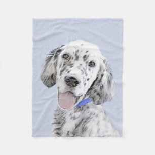 English Setter Blue Belton Malerei Hund Art Fleecedecke