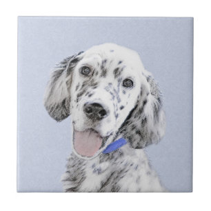 English Setter Blue Belton Malerei Hund Art Fliese