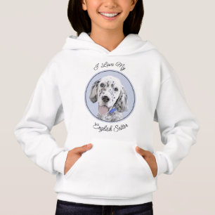 English Setter Blue Belton Malerei Hund Art Hoodie