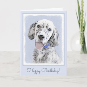 English Setter Blue Belton Malerei Hund Art Karte
