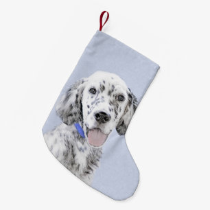 English Setter Blue Belton Malerei Hund Art Kleiner Weihnachtsstrumpf