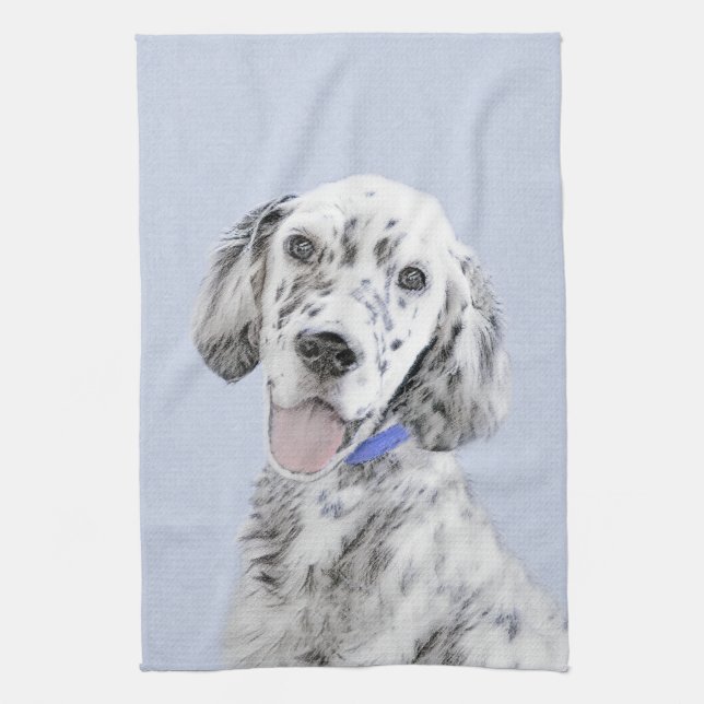English Setter Blue Belton Malerei Hund Art Küchentuch (Vertikal)